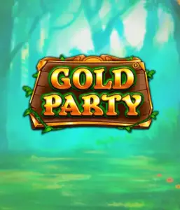 Discover the enchanted forest of the Gold Party game by Pragmatic Play, featuring a beautifully designed wooden sign decorated with golden letters. The setting is a green forest that adds a touch of enchantment to the overall ambiance. Great for those who enjoy magical and nature-inspired games, offering a delightful gaming experience. 